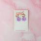 Lilac flowers - Lilac glitter Resin Earrings
