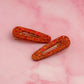 Ember  - orange classic style Glitter Resin Hair Clips