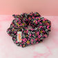 Flora - Black, Pink and Orange floral print Gym & Swim XL Scrunchie