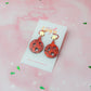 Christmas Baubles - Red glitter christmas resin earrings