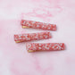 Seasonal Sparkle - Pink and Silver Trio Glitter Resin Hair Clips