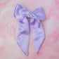 Lilac - Lilac Satin long Hair Bow