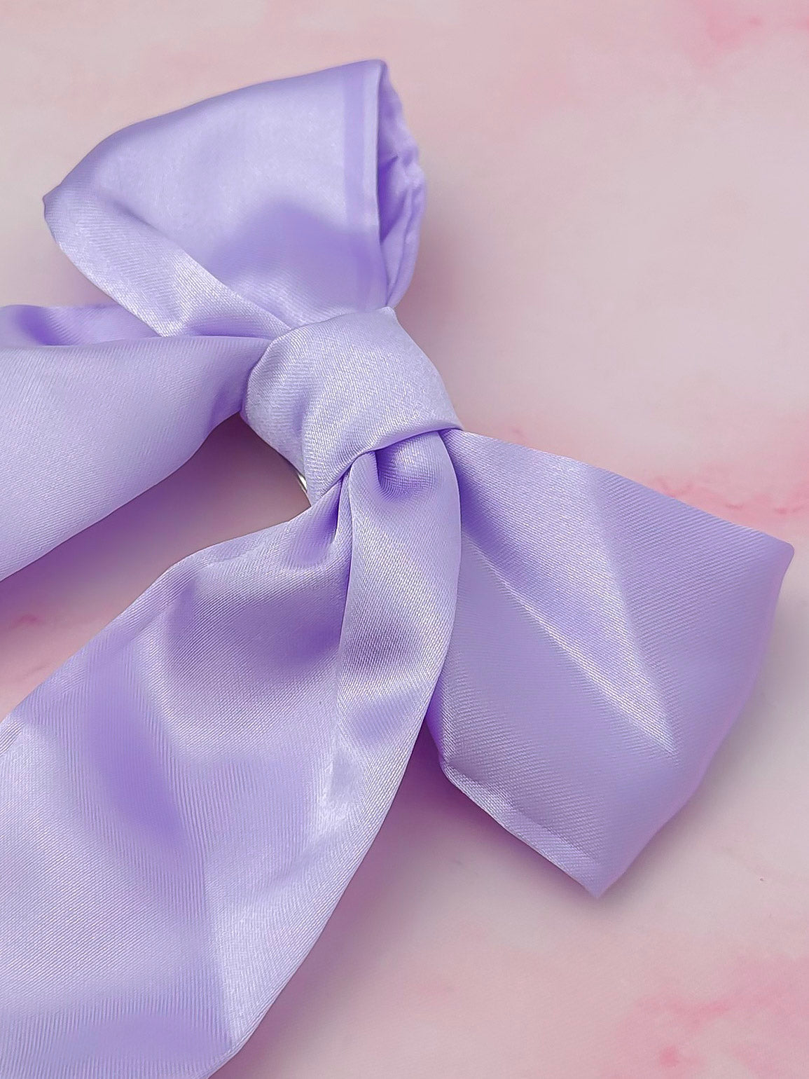 Lilac - Lilac Satin long Hair Bow