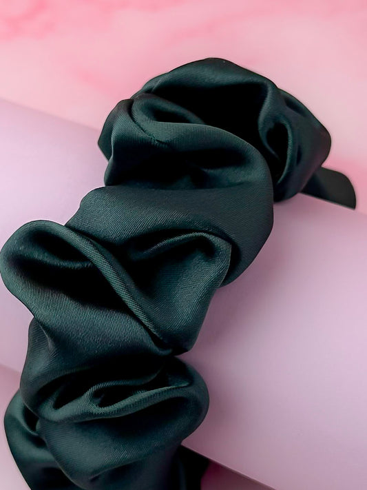 Bottle - Bottle Green satin wide scrunchie