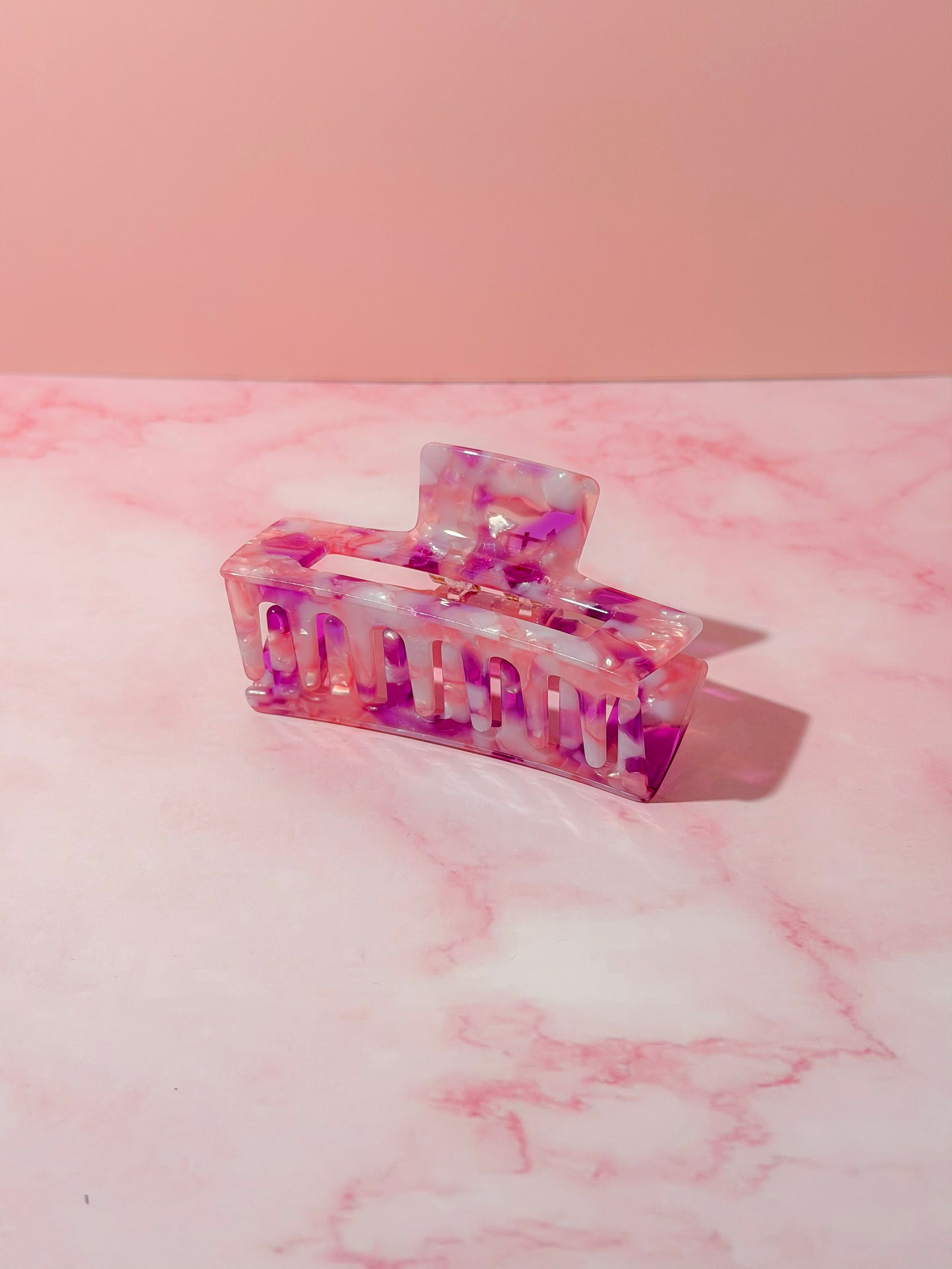 Bloom pink and purple medium Hair Claw Clip – Comfortable, Everyday Hold