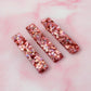 Romance - Pink Heart Glitter Trio Resin Hair Clips