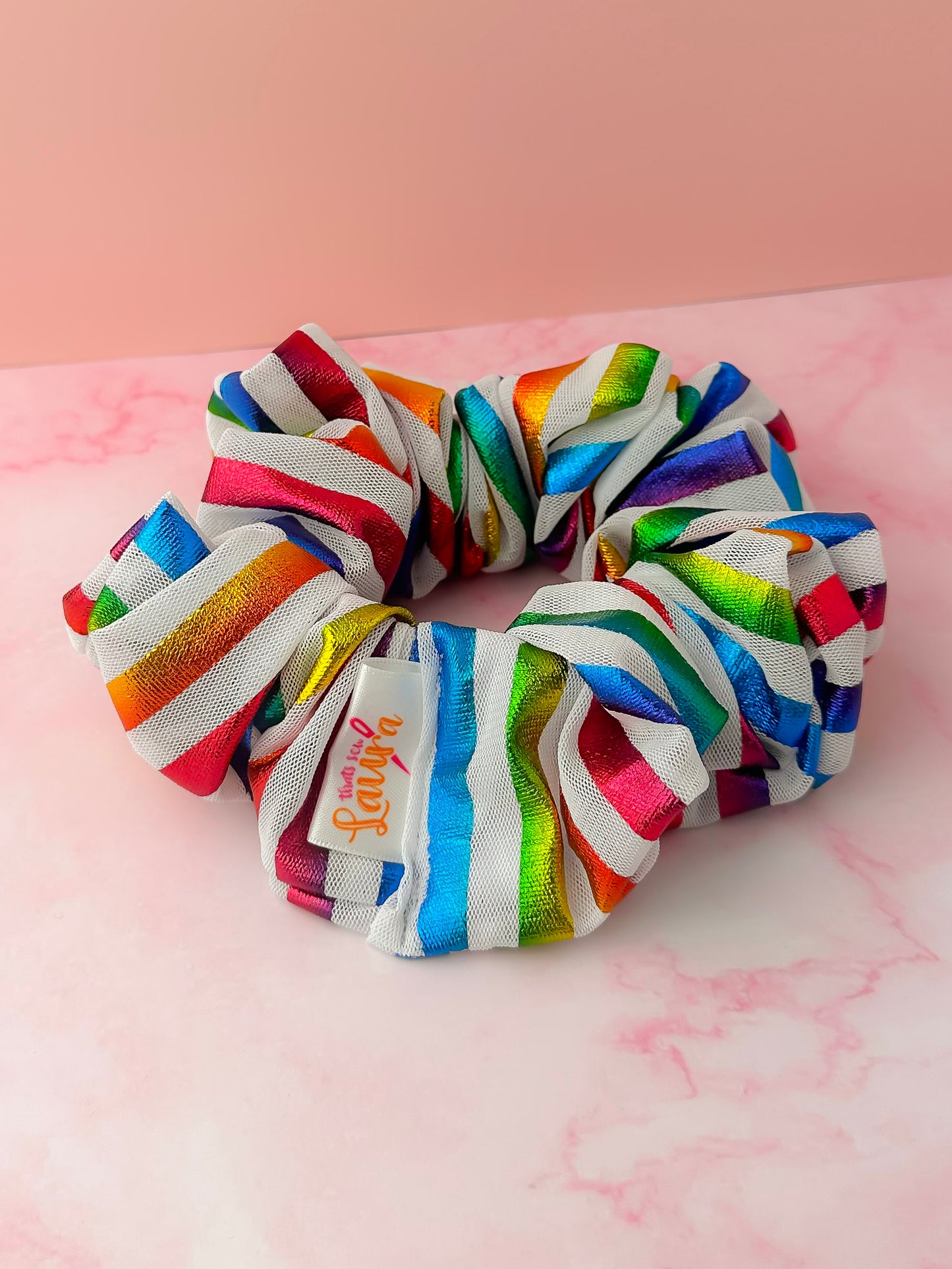 Pride - Metalic multicoloured mesh XL Scrunchie