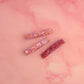 Amethyst  - Purple and orange trio of Glitter Resin Hair Clips
