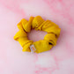 Daffy - Yellow satin wide scrunchie