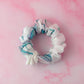 Marble - White and blue marble gym & swim wide scrunchie