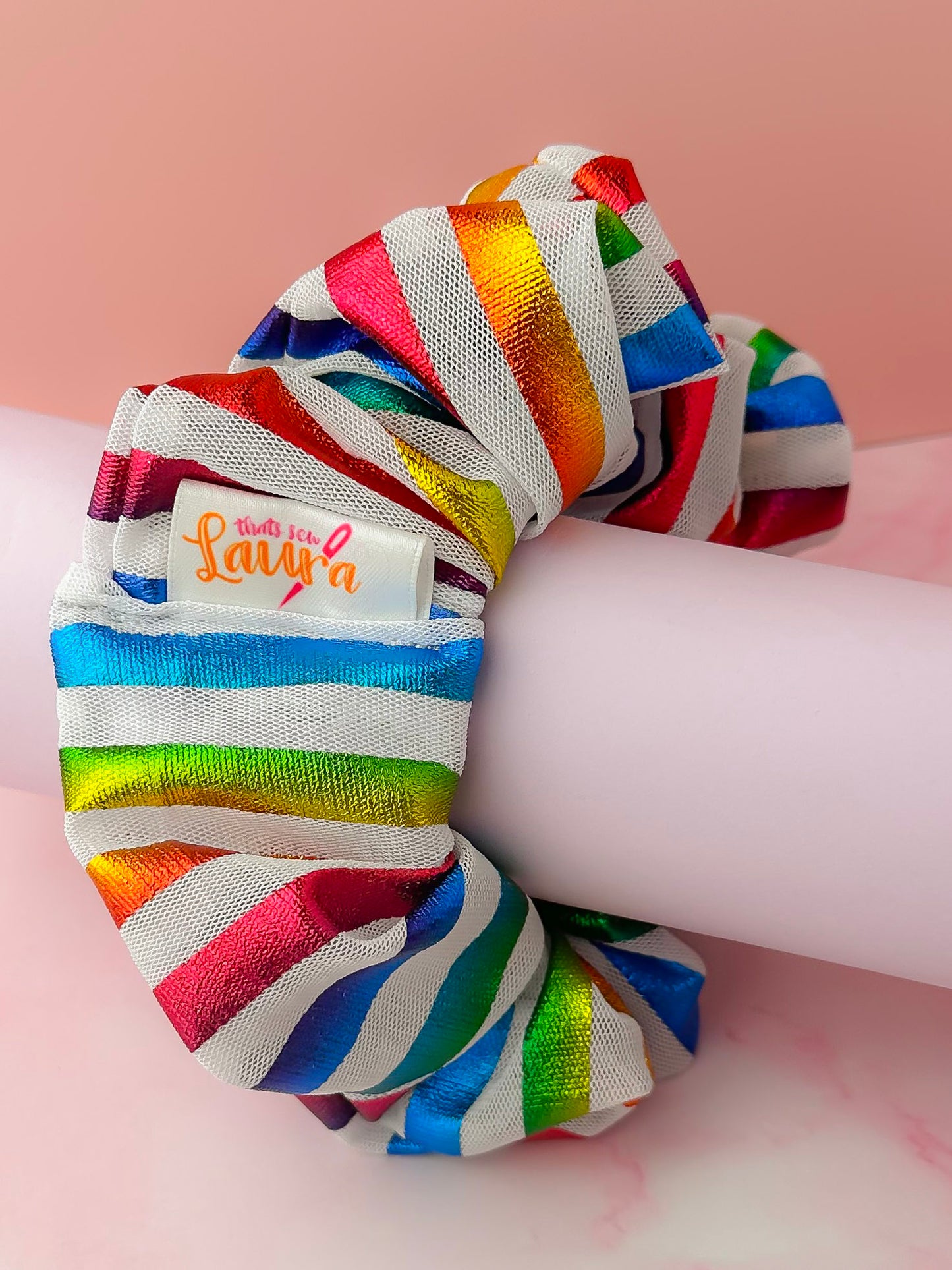 Pride - Metalic multicoloured mesh XL Scrunchie
