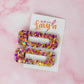 Celebration - Purple & Gold Glitter Oblong Resin Hair Clips