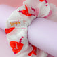 Amore - White & Pink heart print classic scrunchie