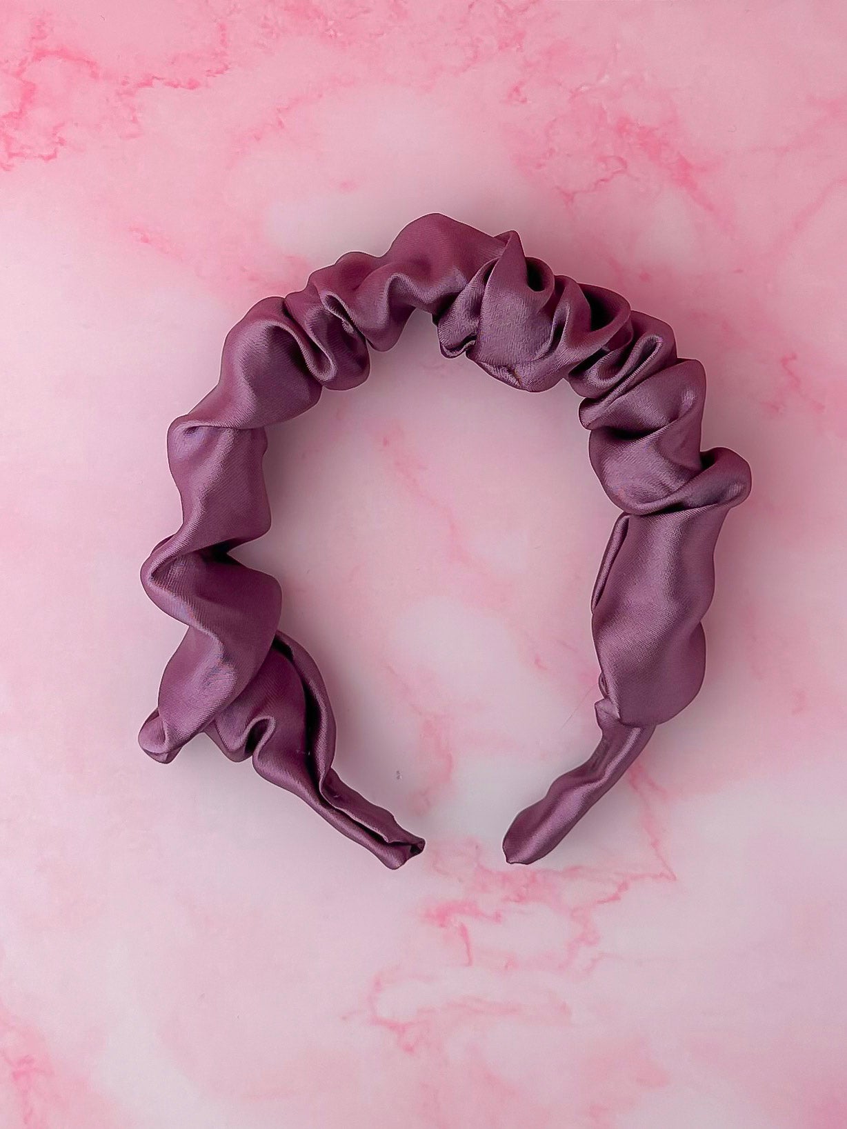 Mauve - Mauve Satin Scrunchie Headband