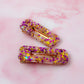 Celebration - Purple & Gold Glitter Oblong Resin Hair Clips