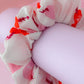 Amore - White & Pink heart print classic scrunchie