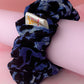 Lisa - Blue and black leopard XL Scrunchie