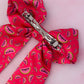 Watermelon Sugar - Watermelon print Satin long Hair Bow