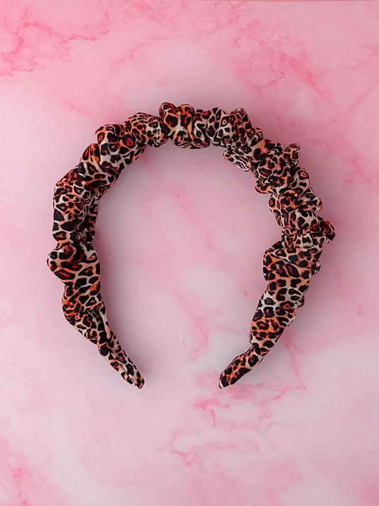 Leo - Leopard print Scrunchie Headband