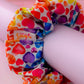 Watercolour Heart - multicolour heart print classic scrunchie