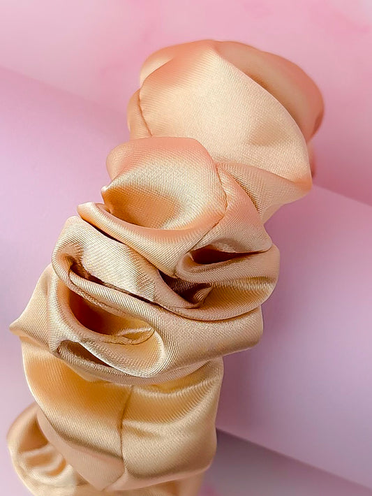Golden - Gold satin wide scrunchie
