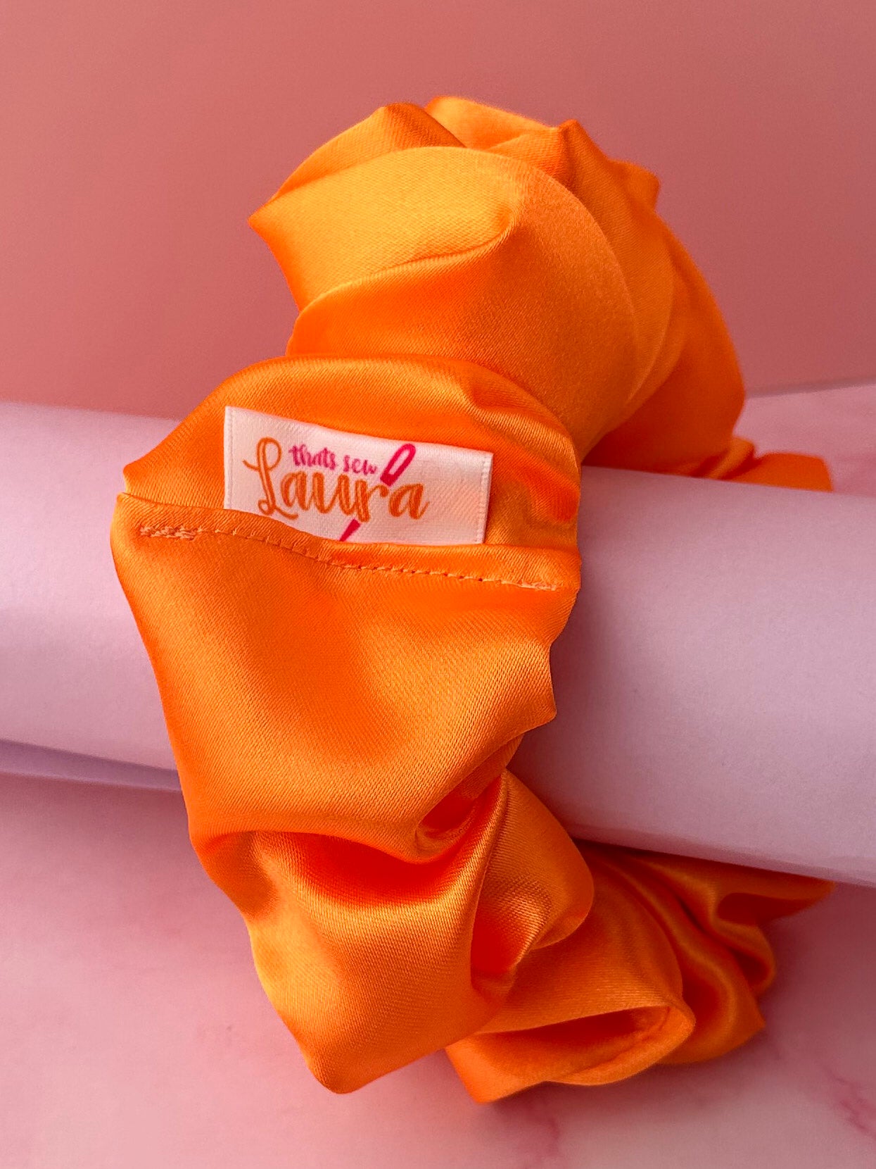 Pumpkin - Orange Satin XL Scrunchie