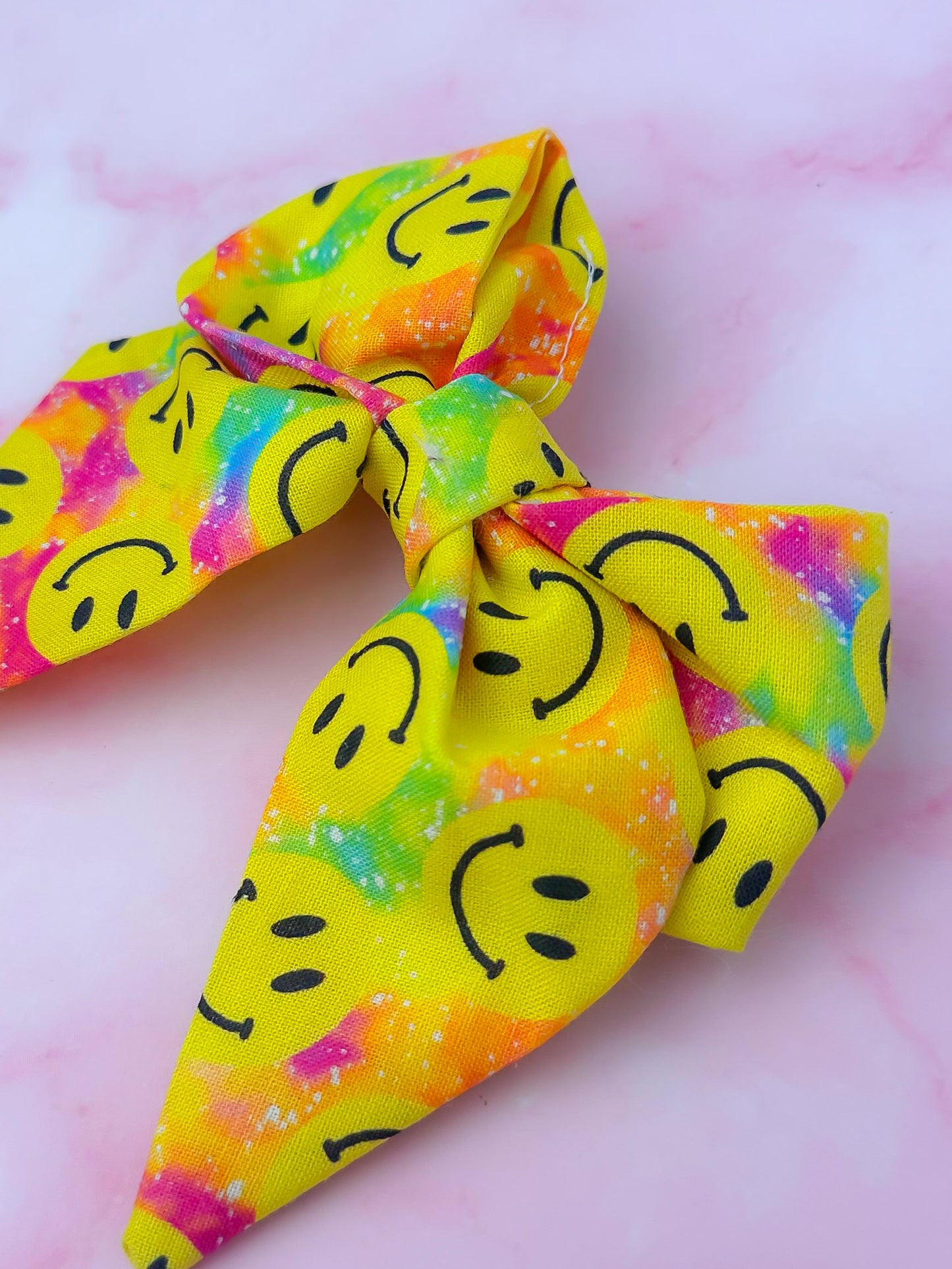 Smiler - Smiley face print classic Hair Bow
