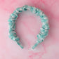 Pheobe - mint gingham print Scrunchie Headband