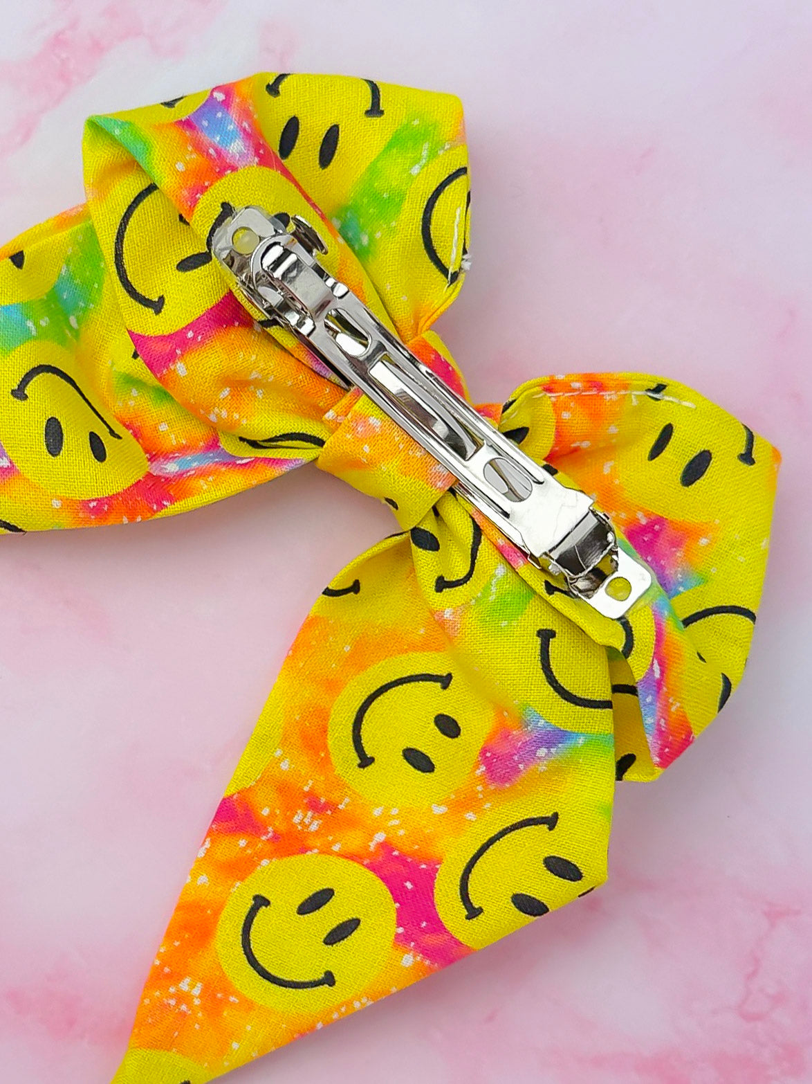Smiler - Smiley face print classic Hair Bow
