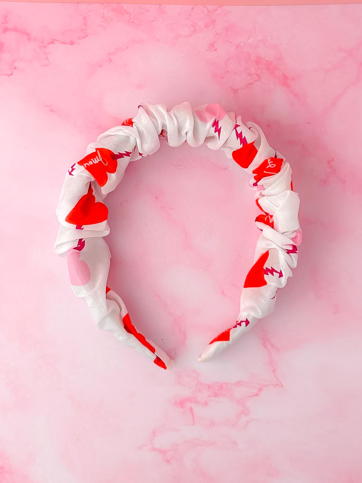 Amore - heart print Scrunchie Headband