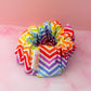Zig Zag - multicoloured Zigzag print XL Scrunchie