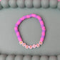 Besties - Pink and purple polymer clay Handmade Beaded Bracelet
