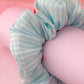 Cherrie - Blue & White striped cherry print classic scrunchie