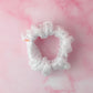 Stellar - White satin and net sparkle wide scrunchie