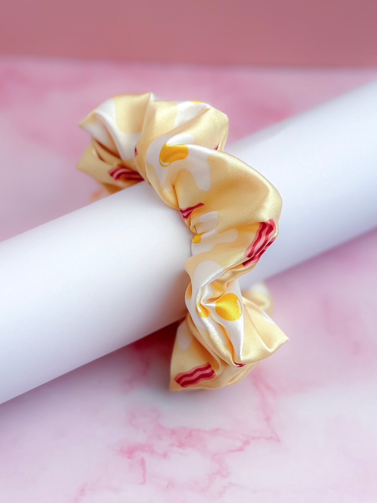 Eggs and Bacon -  EXCLUSIVE print breakfast food themed classic scrunchie
