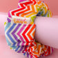 Zig Zag - multicoloured Zigzag print XL Scrunchie