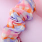 Jess- Lilac & Orange gingham print Wide scrunchie