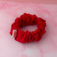 Scarlett -  Red & Gold polka dot print wide scrunchie
