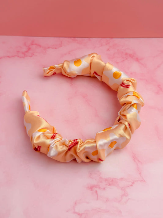 Eggs and Bacon EXCLUSIVE Scrunchie Headband | Handmade Hair Accessories UK