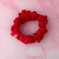 Scarlett -  Red & Gold polka dot print wide scrunchie