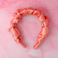Peaches - Peach Satin Scrunchie Headband