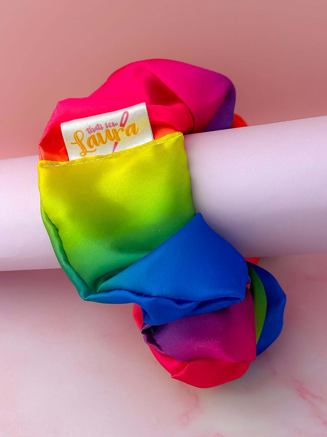Rainbow - Rainbow Satin XL Scrunchie