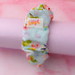 Lois - Blue Floral print Wide scrunchie