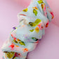Lois - Blue Floral print Wide scrunchie