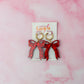Christmas Bows - red glitter Resin Earrings