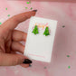 Starry Christmas Trees - Green star glitter Resin stud Earrings