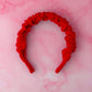 Holly - Red Needlecord Scrunchie Headband
