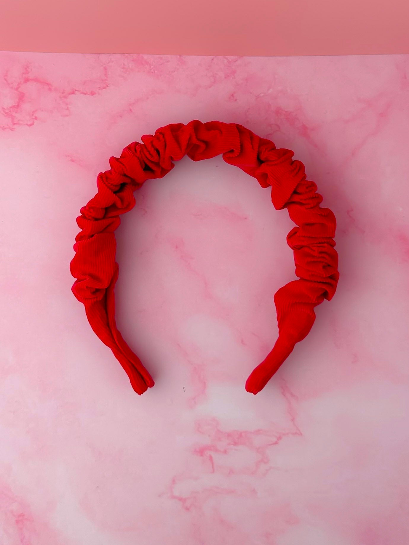 Holly - Red Needlecord Scrunchie Headband
