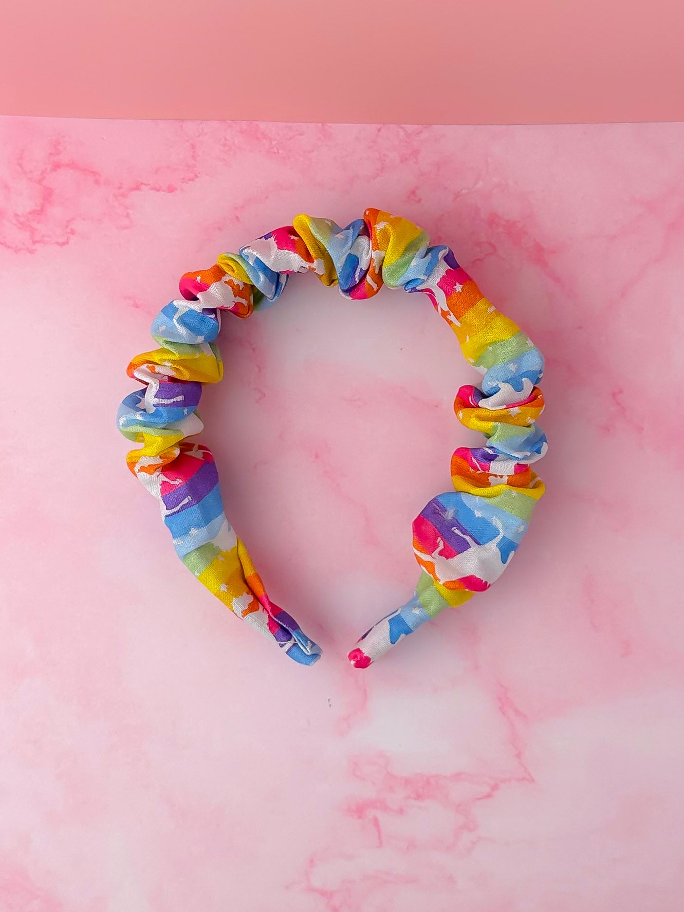 Whimsical Unicorn - multicoloured unicorn Scrunchie Headband