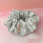 Disco - Silver Glitter ball dance fabric XL Scrunchie
